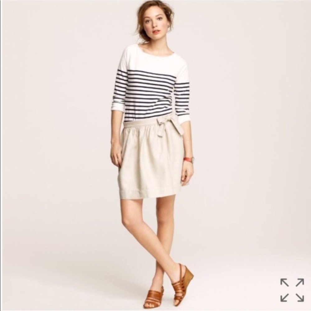 J Crew Linen Mini Wrap Skirt